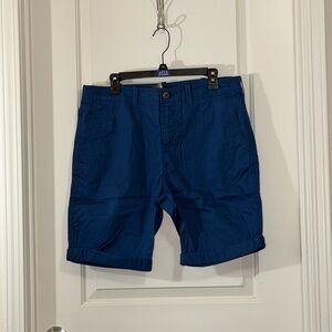 Express Men's Blue Flat Front Shorts